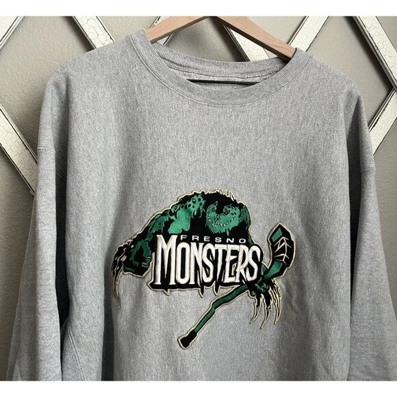 Champion Reverse Weave Fresno Monsters Junior Hockey Men's XXL Sweatshirt - Gray - Picture 2 of 9